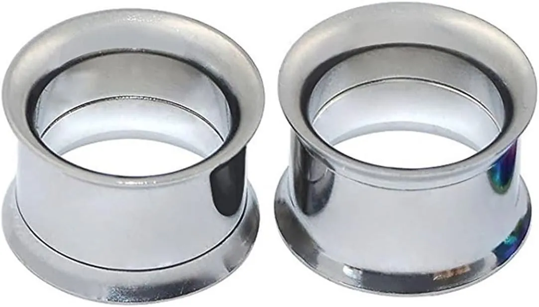 Tunnel Gauges, 2PCS Stainless Steel Tunnels For Ears Silver Hoop Ear Gauges 12G Piercing Jewelry