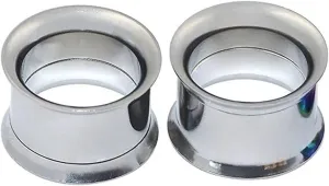 Tunnel Gauges, 2PCS Stainless Steel Tunnels For Ears Silver Hoop Ear Gauges 12G Piercing Jewelry