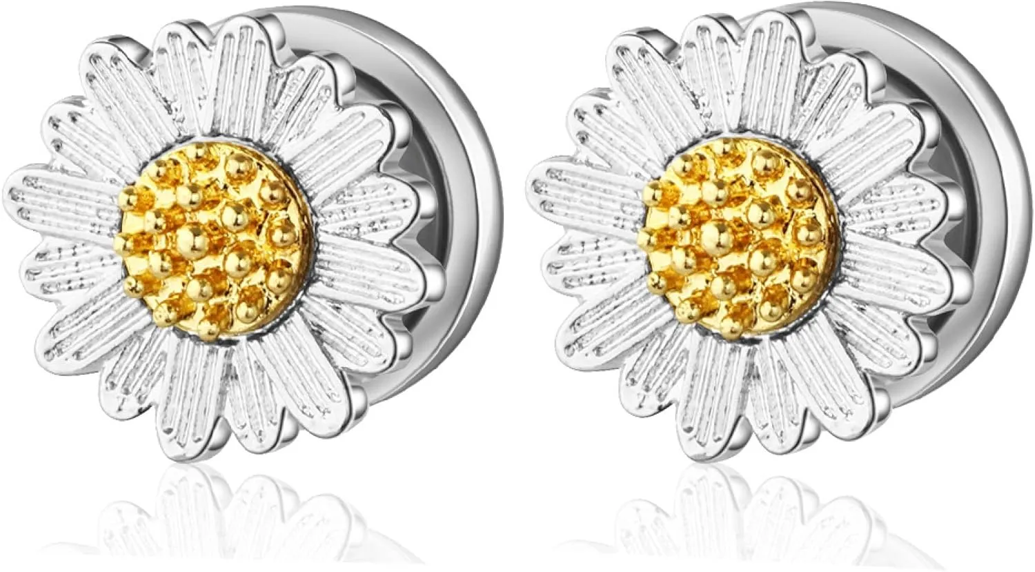 Tunnels Gauges, 2PCS Stainless Steel Tunnel Set Fashion Flower Ear Gauges Tunnels Stretcher Jewelry