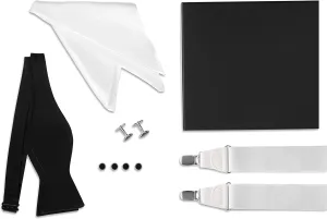 Tuxedo Set - Suspenders, Cufflinks & Studs, Bow Tie, Pocket Square & Box