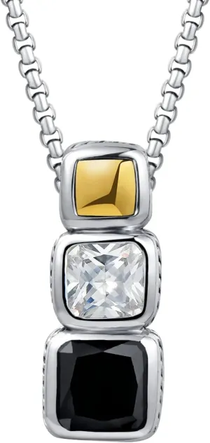 UNY JEWEL Make a Statement Square Princess Cut CZ Designer Inspired 2.5mm Box Chain 45CM 5CM Extension Women Necklace Pendant