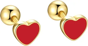 Valentines Heart Stud Earrings Red Enamel Tiny Small Stud Earrings for Women Fashionable Minimalist Chic Heart-shaped Earrings
