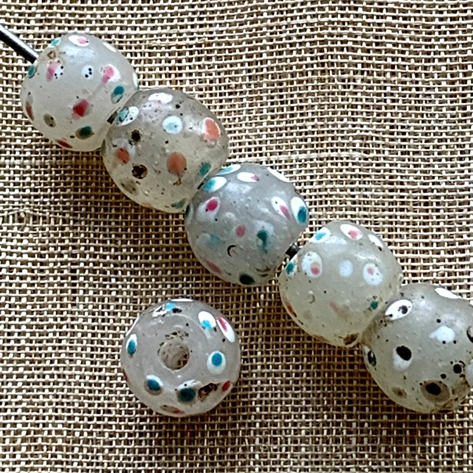 Venetian Milk Glass Eye Beads