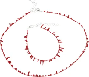 Vintage Fashion Novel Blood Drop Bracelet Hip Hop Punk Crossed Open Bracelet Necklace Banquet Jewelry Accessories