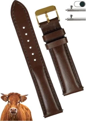 Vintage Leather Watch Band Quick Release Leather Strap For Men Women Handmade Extra Soft Watch Wrist Band Elegant Replacement Stainless Steel Strap 18mm 19mm 20mm 21mm 22mm