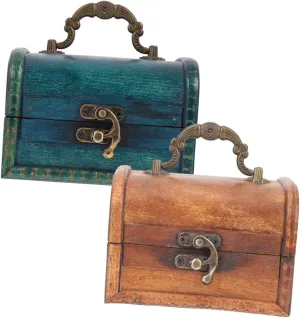 Vintage Style Jewelry Box Wooden Storage Box for Ring Jewelry Organizer Small Earrings Case Ideal for Christmas Birthday Anniversary