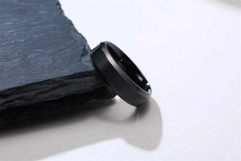 VNOX (Free Engraving) Stainless Steel Personalized Plain Band Ring for Men and Women,6MM/8MM
