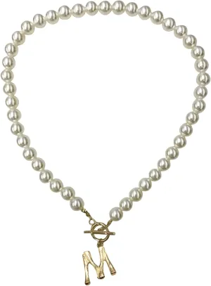 Women Chain Collarbone Necklaces- Men Pearls Letters Shape Pendant Ornaments Imitation Fashion Necklace 26 Female Accessory Trendy Heart Shape- Girl Jewelry Gifts (M, One Size)