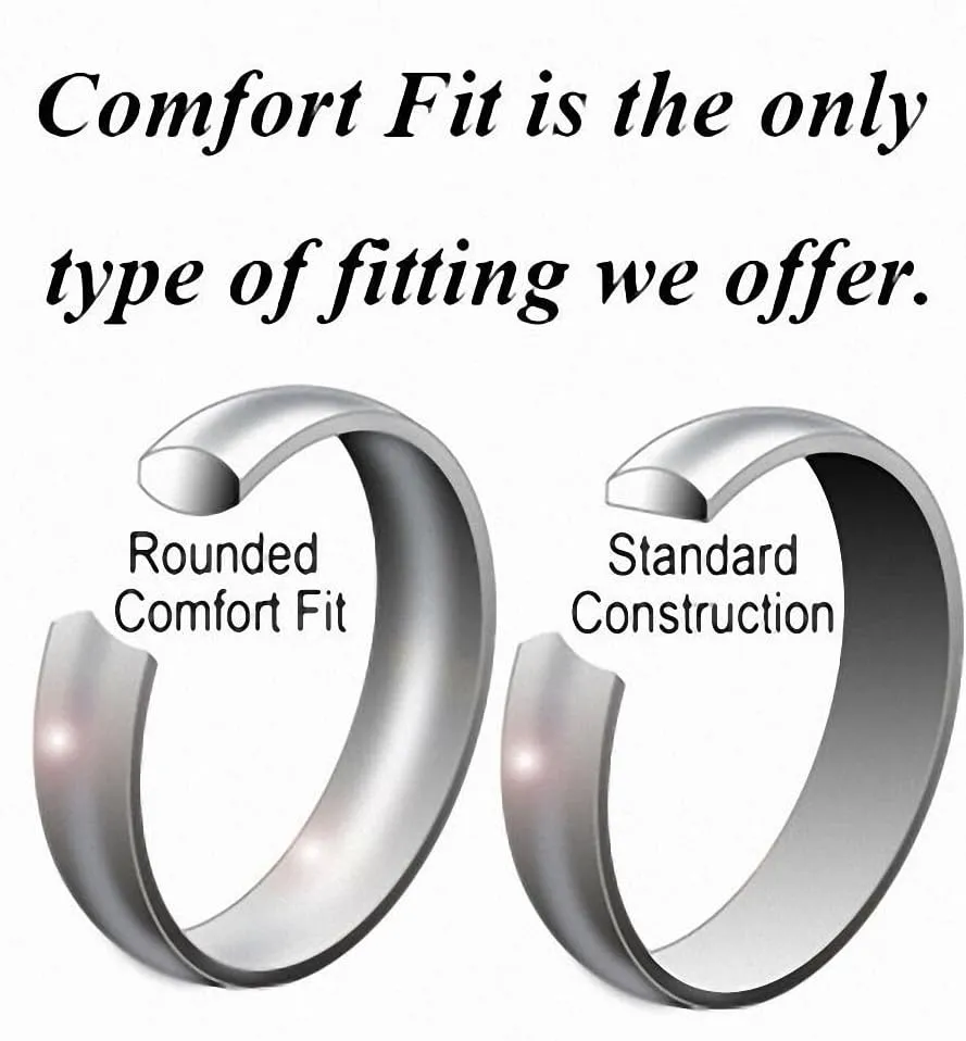 Womens 4mm Tungsten Carbide Purple/Blue Carbon Fiber Inlay Wedding Bands Ring Comfort Fit Size 4-10 with Ring Box