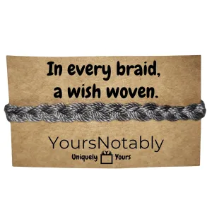 Woven Wish Grey Friendship Tie Bracelet
