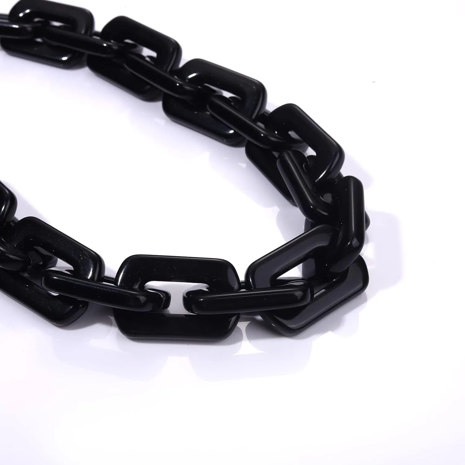 YAHPERN Chain Link Necklace For Woman Acrylic Resin Chain Necklace Statement Chunky Chain Collar Necklace