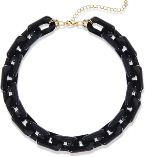 YAHPERN Chain Link Necklace For Woman Acrylic Resin Chain Necklace Statement Chunky Chain Collar Necklace