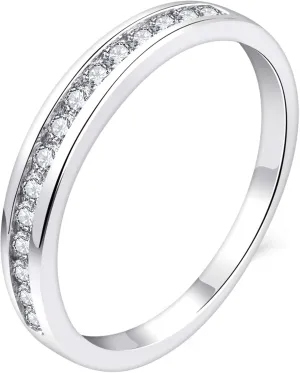 YL Stackable Rings 925 Sterling Silver Halo Birthstone Eternity Bands Jewelry for Women