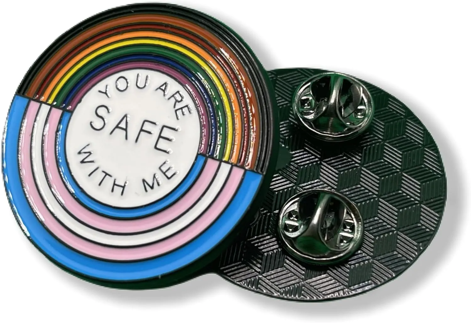 You Are Safe with Me LGBTQ Pin - Trans Rights Badge, Rainbow Flag, Be Kind Pride Lapel Pin for LGBTQ  Ally, Support & Equality, Safe Space Enamel Pin for Community