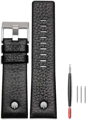 ZHUOLEI Diesel Watch Band Replacement Calfskin Leather Watch Strap with Tool 24mm 26mm 28mm Replacement for Diesel Watches Men