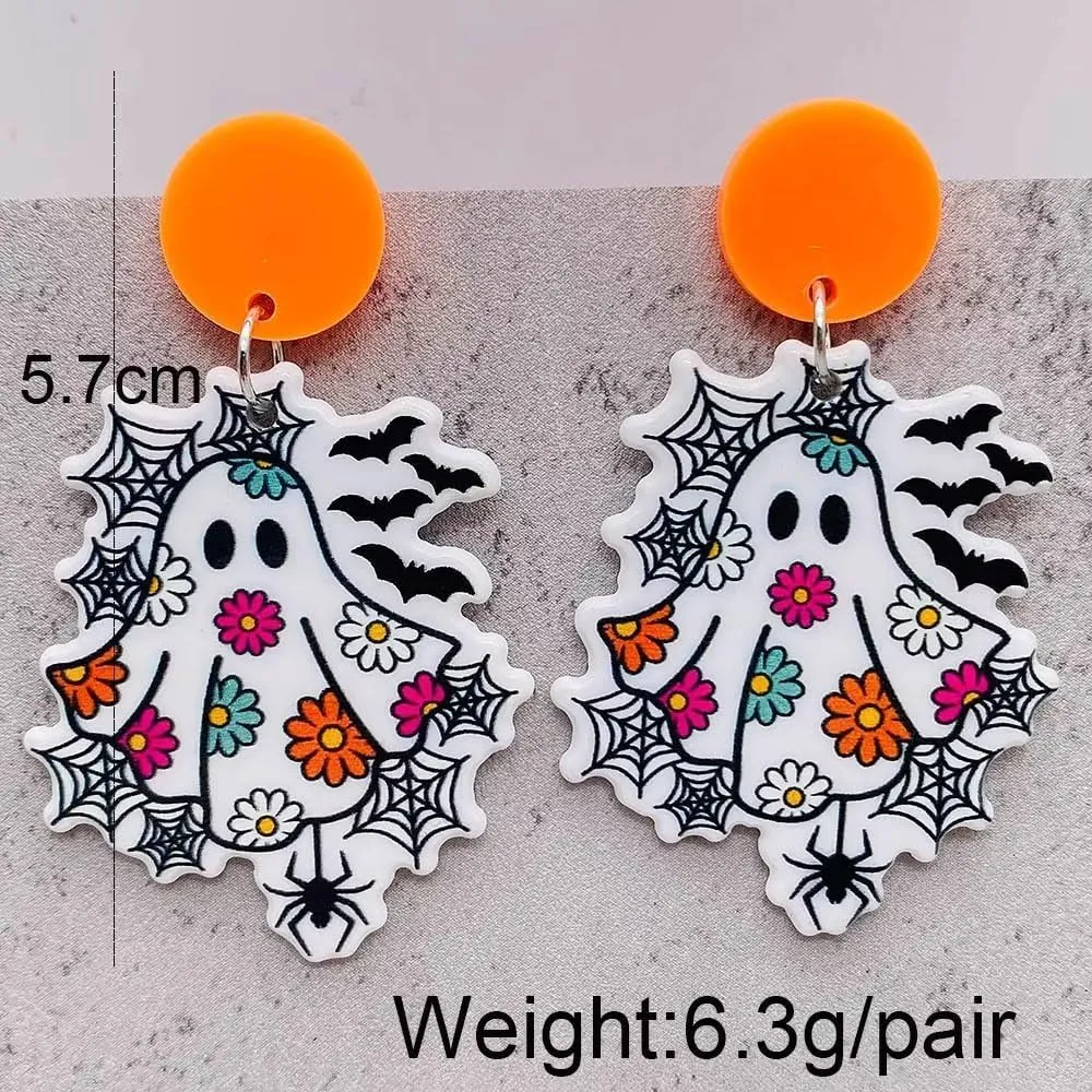 Zian Spooky Earrings - Halloween Spider Web Bat Earrings