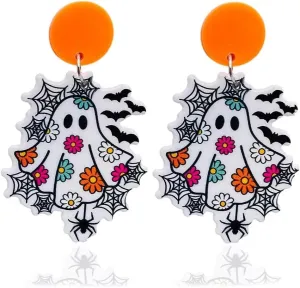 Zian Spooky Earrings - Halloween Spider Web Bat Earrings