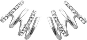 Zircon Needle Earrings for Women Trendy Dainty Half Hoop Ear Wrap Minimalist Piercing Studs Statement Claw Ear Cuffs