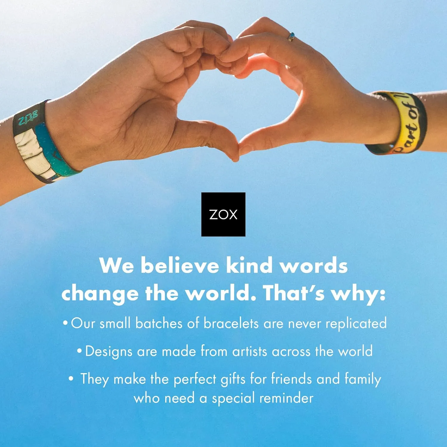 ZOX Bracelets  Stretchy Elastic Band with Motivational Affirmations and Beautiful Artwork  5 Pack