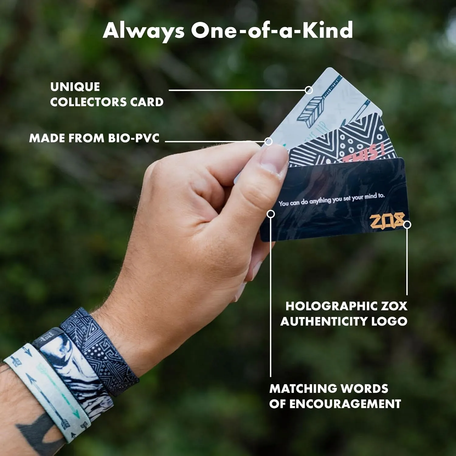 ZOX Bracelets  Stretchy Elastic Band with Motivational Affirmations and Beautiful Artwork  5 Pack