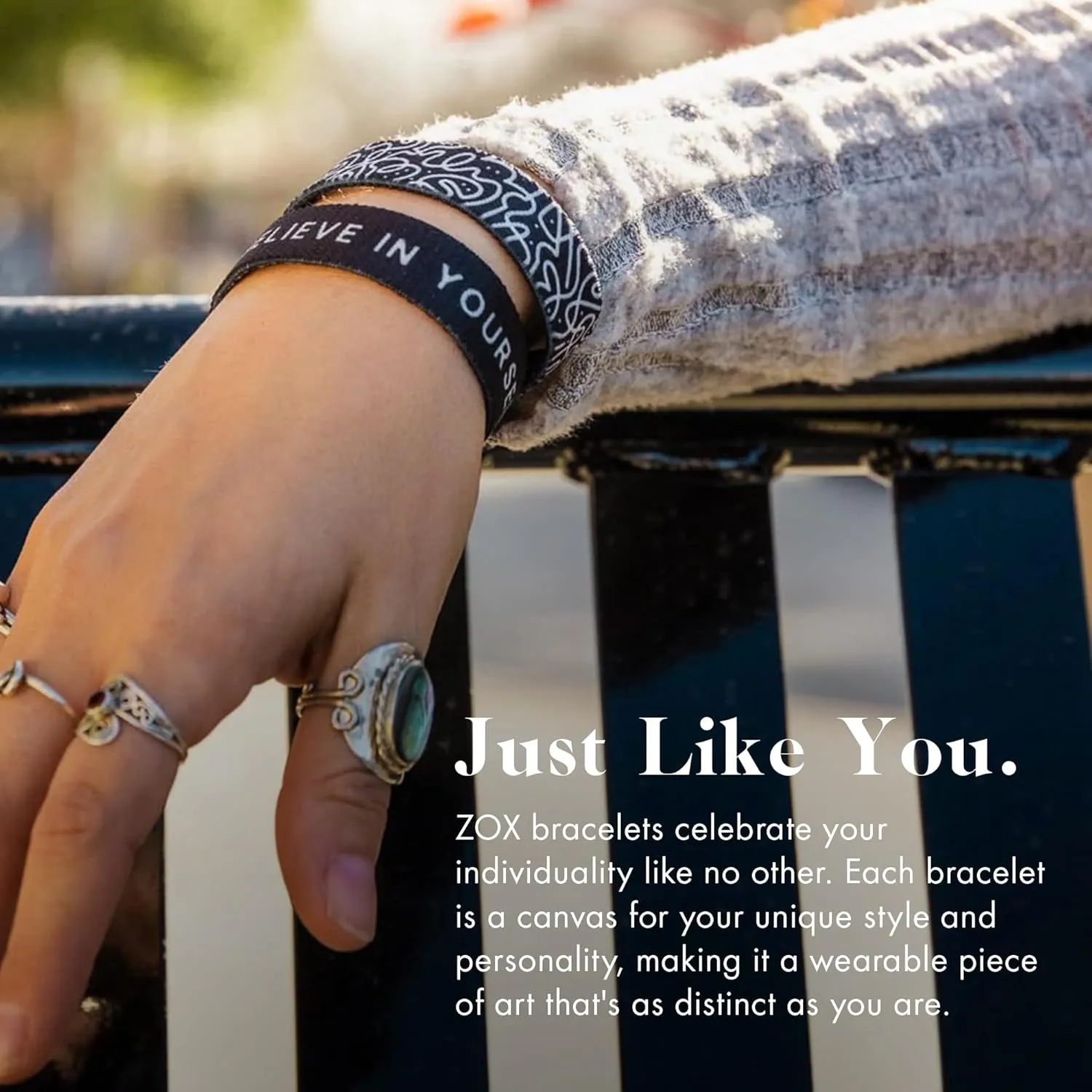 ZOX Bracelets  Stretchy Elastic Band with Motivational Affirmations and Beautiful Artwork, Great Wristband Gift for Men & Women of All Ages