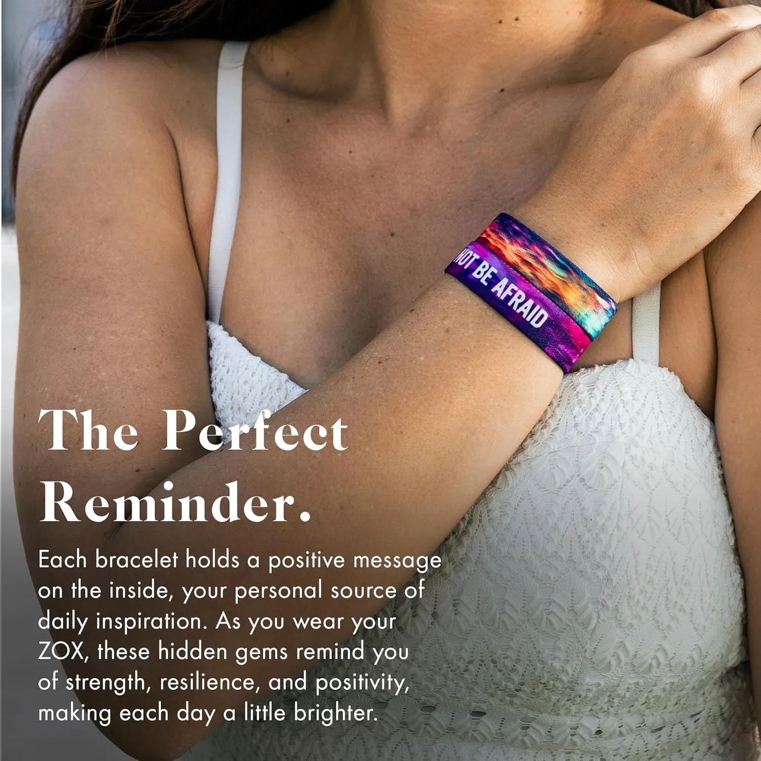 ZOX Bracelets  Stretchy Elastic Band with Motivational Affirmations and Beautiful Artwork, Great Wristband Gift for Men & Women of All Ages