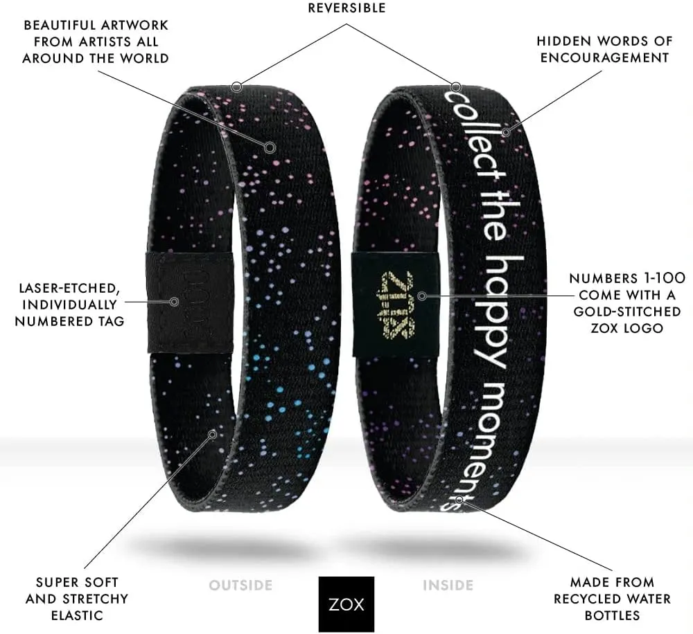 ZOX Bracelets  Stretchy Elastic Band with Motivational Affirmations and Beautiful Artwork, Great Wristband Gift for Men & Women of All Ages