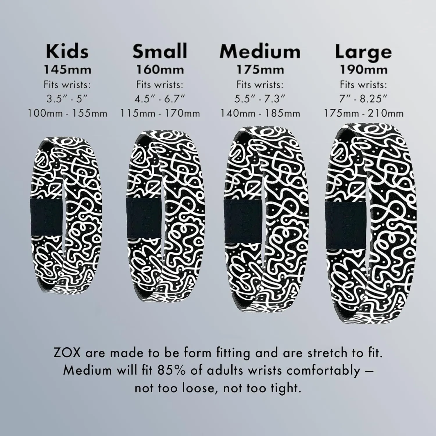 ZOX Bracelets  Stretchy Elastic Band with Motivational Affirmations and Beautiful Artwork, Great Wristband Gift for Men & Women of All Ages