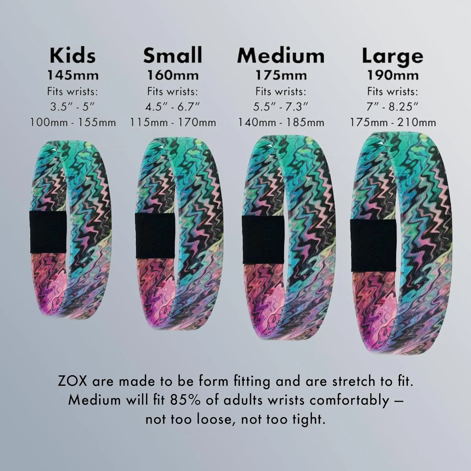 ZOX Bracelets  Stretchy Elastic Band with Motivational Affirmations and Beautiful Artwork, Great Wristband Gift for Men & Women of All Ages