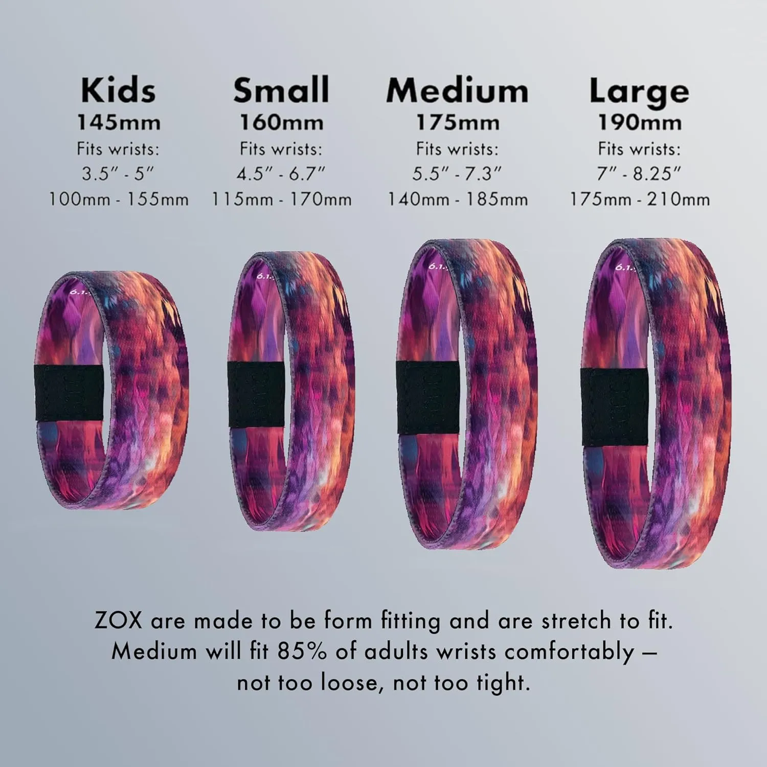 ZOX Bracelets  Stretchy Elastic Band with Motivational Affirmations and Beautiful Artwork, Great Wristband Gift for Men & Women of All Ages