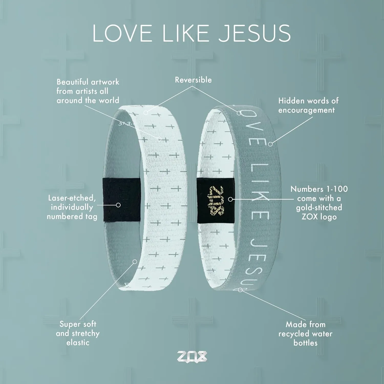 ZOX Bracelets  Stretchy Elastic Band with Motivational Affirmations and Beautiful Artwork, Great Wristband Gift for Men & Women of All Ages